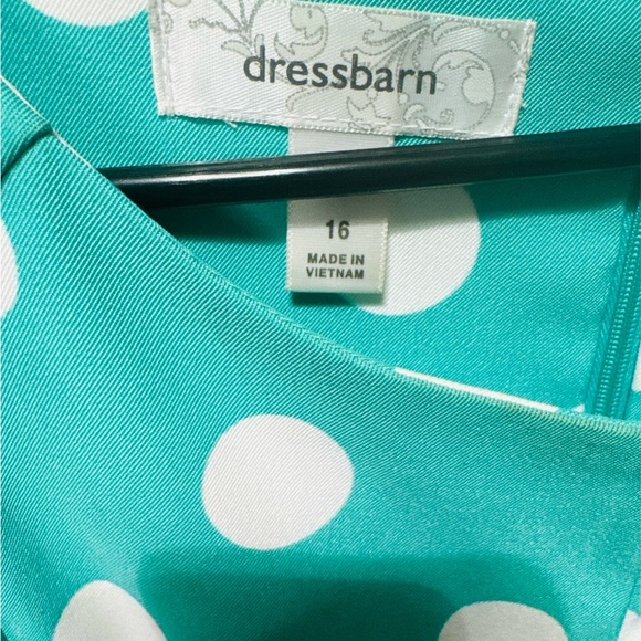 Dressbarn Teal and White Polka Dot Dress - Picture 2 of 3